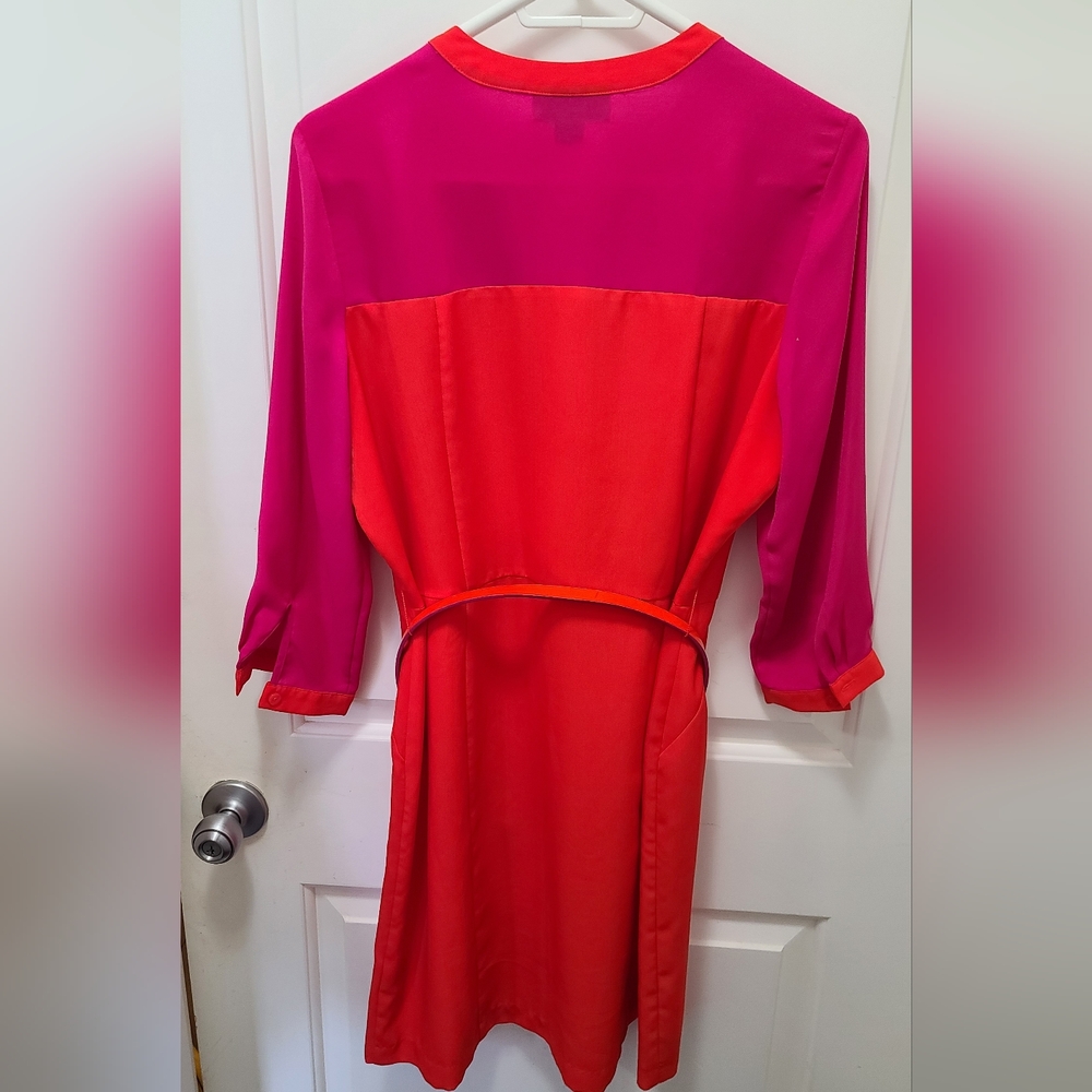 Attention Colorblock Shift Dress Pink&Orange Size L - Picture 7 of 16